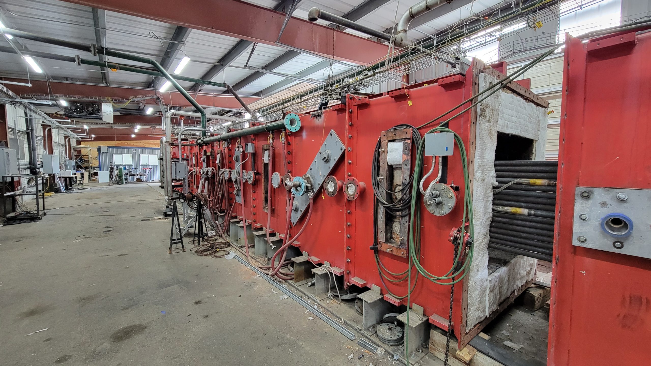 A red supercritical CO2 Furnace unit stored at Utah San Rafael Energy Labs