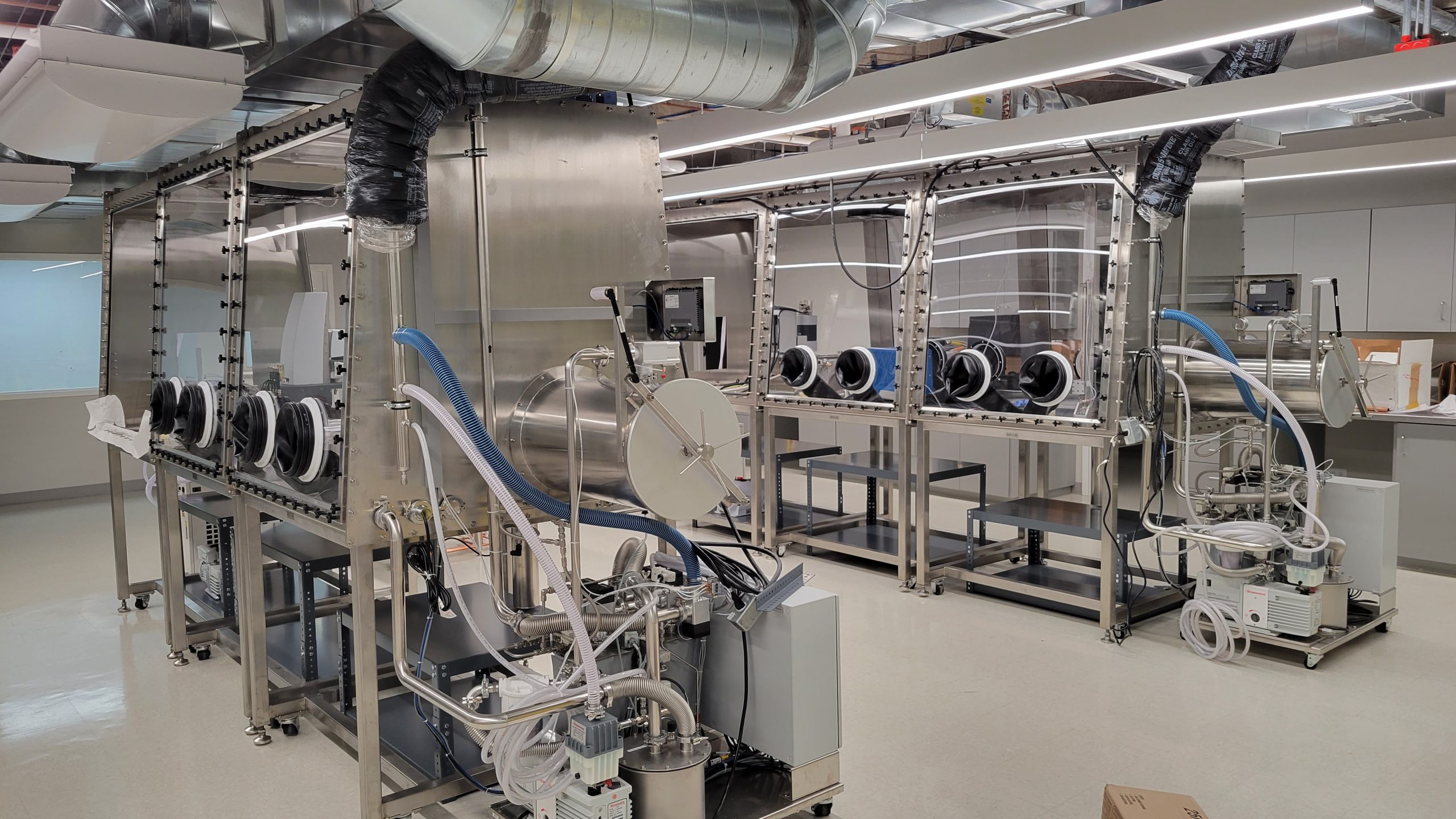 Two Argon inert gas gloveboxes