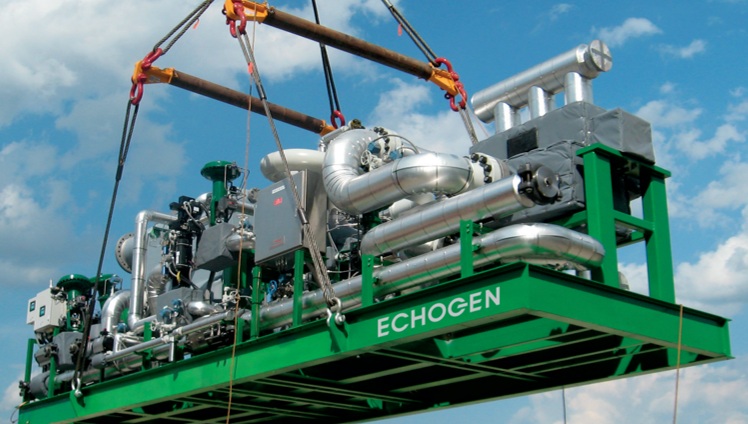 A Green and Steel-colored Supercritical Carbon Dioxide Powered Turbine from Echogen